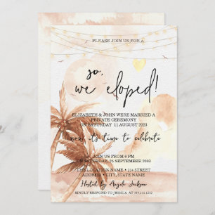 So We Eloped,Rustic Palms Wedding Elopement Invitation