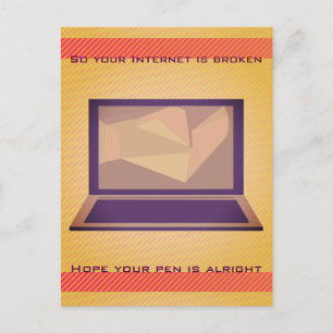 So your Internet is broken retro laptop computer Postcard