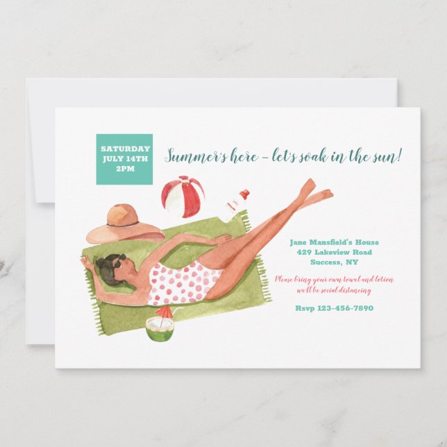 Soak In The Sun Invitation (Front)