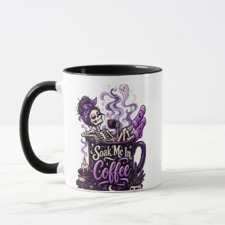 Soak Me In Coffee – Cozy Goth Skeleton Mug