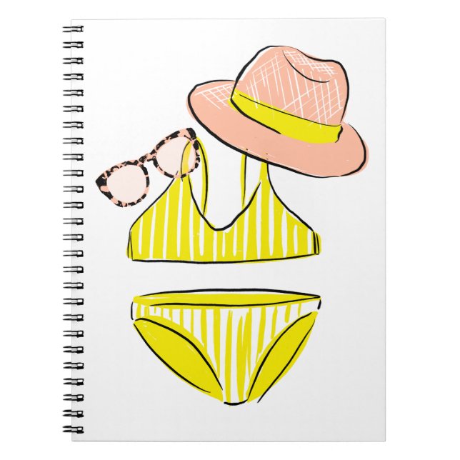 Soak up the Sun - Yellow Swimsuit Notebook (Front)