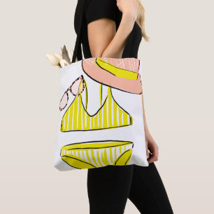 Soak up the Sun - Yellow Swimsuit Tote Bag