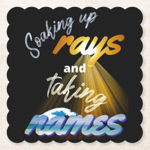Soaking Up Rays and Taking Names Summertime Paper Coaster