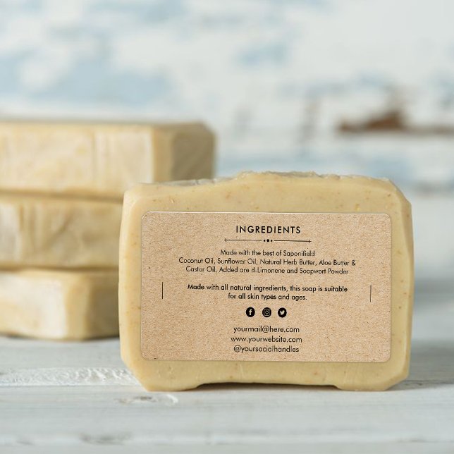 Soap Bar Ingredients List Product Label Sticker (Creator Uploaded)