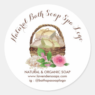 Soap Bath Lavender Spa Handmade Classic Round Sticker