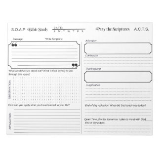 SOAP Bible Study Journal Notepad