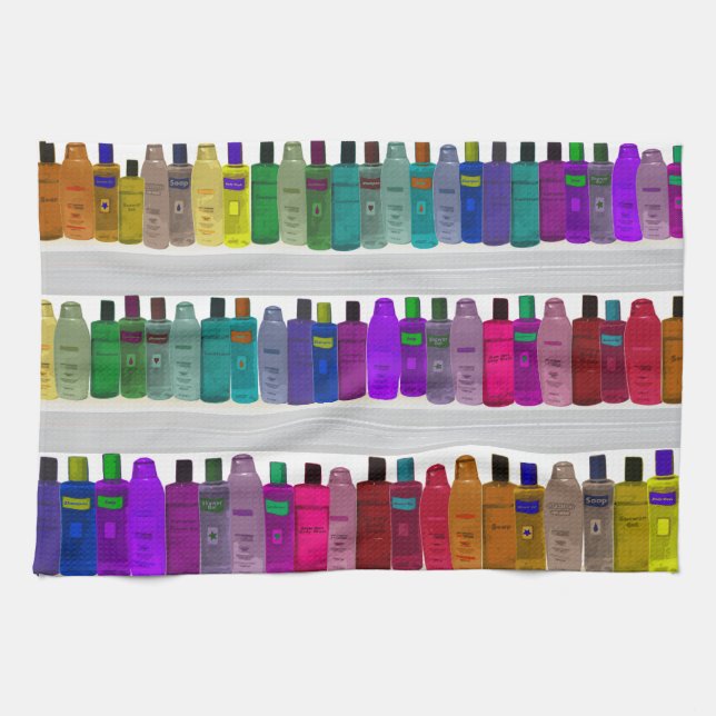 Soap Bottle Rainbow - for bathrooms, salons etc Kitchen Towel (Horizontal)