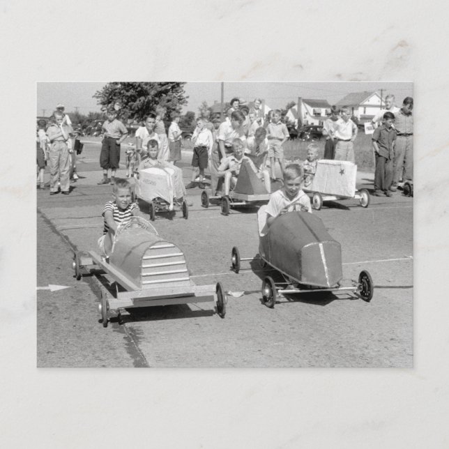 Soap Box Derby, 1940 Postcard (Front)
