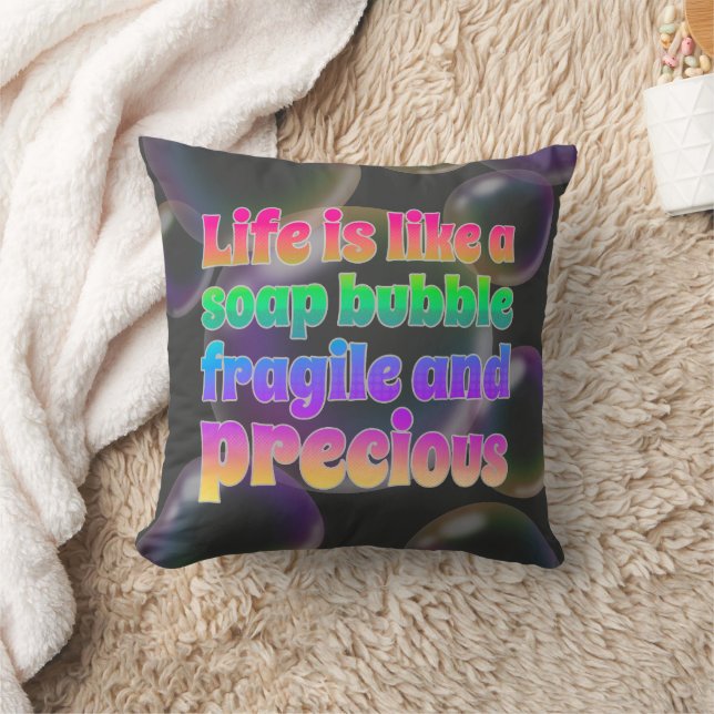 Soap Bubble | fragile and precious Throw Pillow (Blanket)