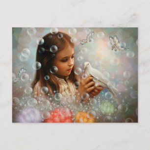 Soap Bubble Girl Postcard