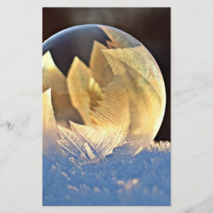 Soap Bubble on Snow Stationery