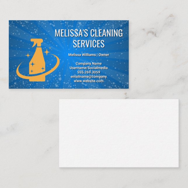 Soap Bubble | Spray Bottle Icon Business Card (Front/Back)