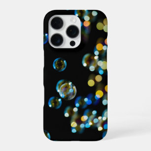 Soap Bubbles Bokeh on Black iPhone 16 Pro Case