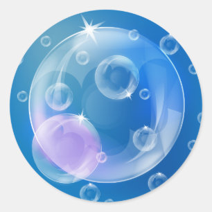 Soap bubbles classic round sticker