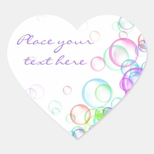 Soap Bubbles Heart Sticker (Front)