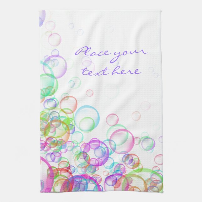Soap Bubbles Kitchen Towel (Vertical)