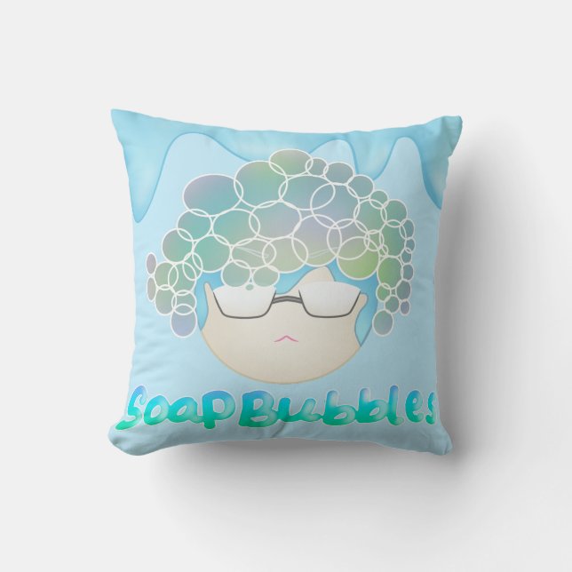 Soap Bubbles Throw Pillow (Front)