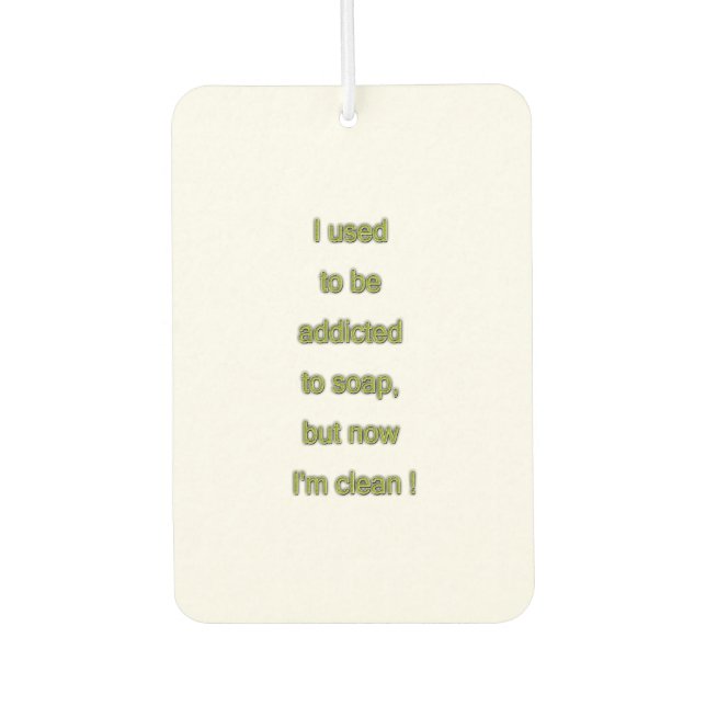 Soap funny text air freshener (Front)