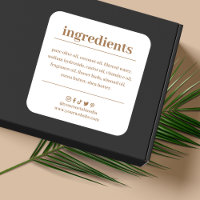 Soap Ingredient List Product Label