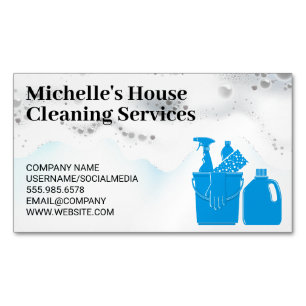 Soap Lather   Cleaning Supplies Magnetic Business Card