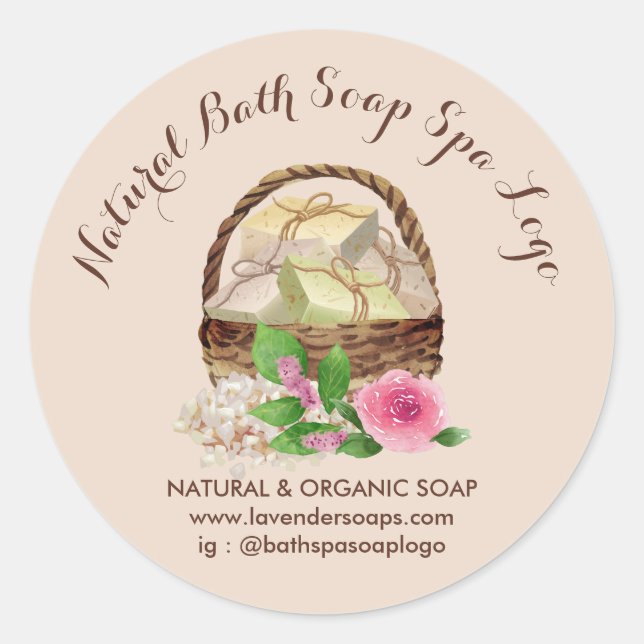 Soap Maker Bath Lavender Spa Classic Round Sticker (Front)