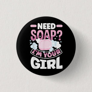 Soap Making Soap Maker Funny 1 Inch Round Button