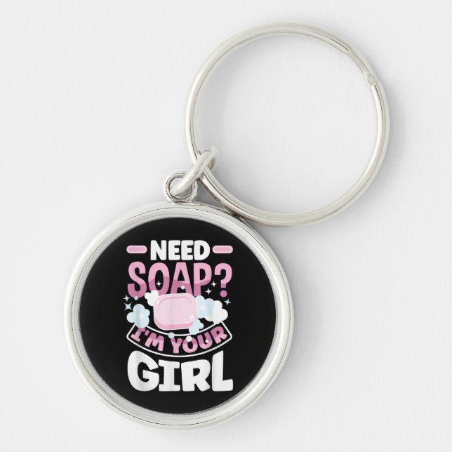 Soap Making Soap Maker Funny Keychain (Front)