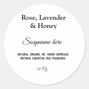 soap name weight website ingredients details q r  classic round sticker
