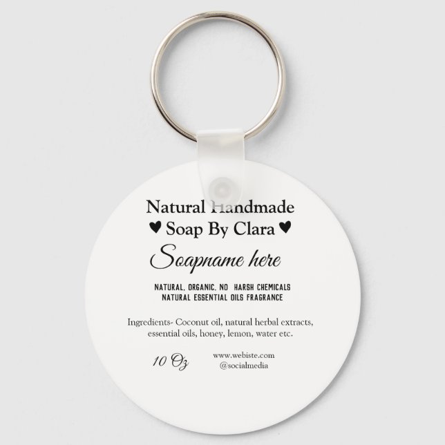 soap name weight website ingredients details text keychain (Front)