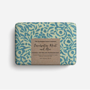 Soap Packaging Paper abstract teal floral pattern