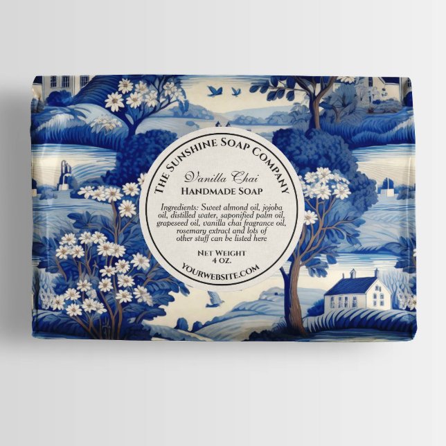Soap Packaging Paper - blue white countryside (Creator Uploaded)