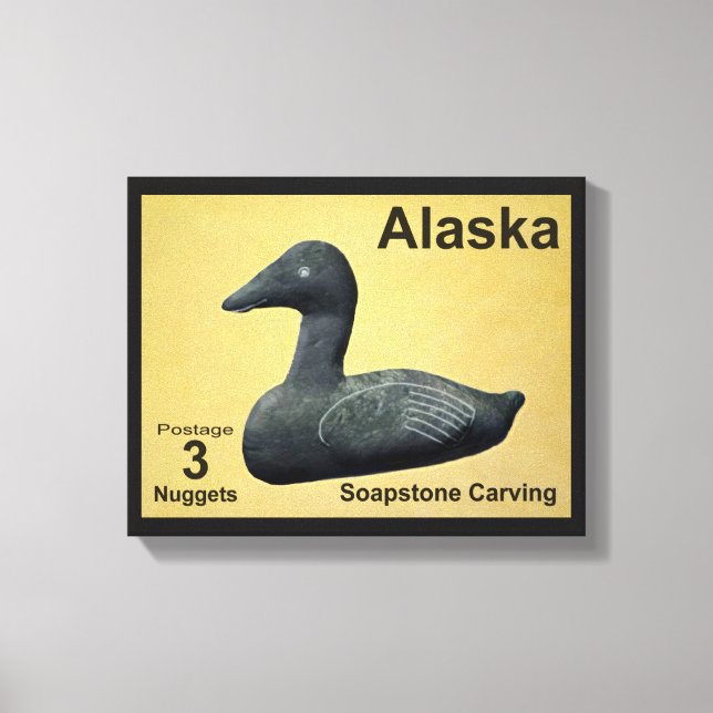 Soapstone Eider - Alaska Postage Canvas Print (Front)