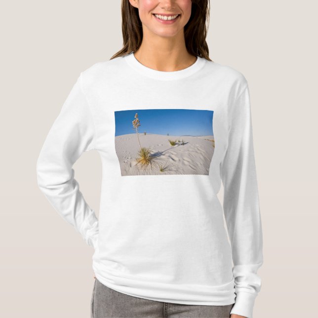 Soaptree Yucca, long Shadow, Transverse Dunes T-Shirt (Front)