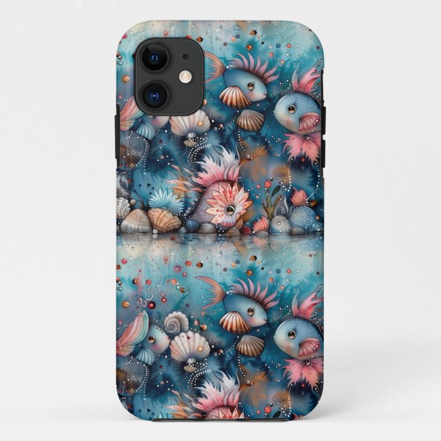 Soapy sea funny fish inhabitants Case-Mate iPhone case (Back)