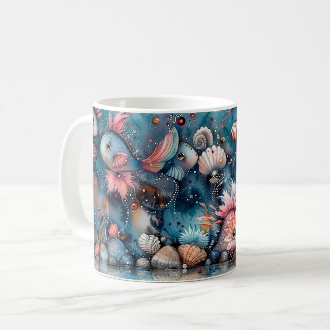 Soapy sea funny fish inhabitants coffee mug (Front Left)