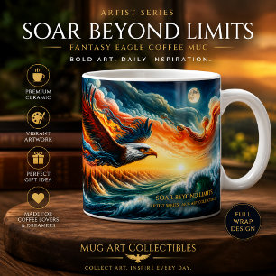 Soar Beyond Limits Eagle Fantasy Art Coffee Mug
