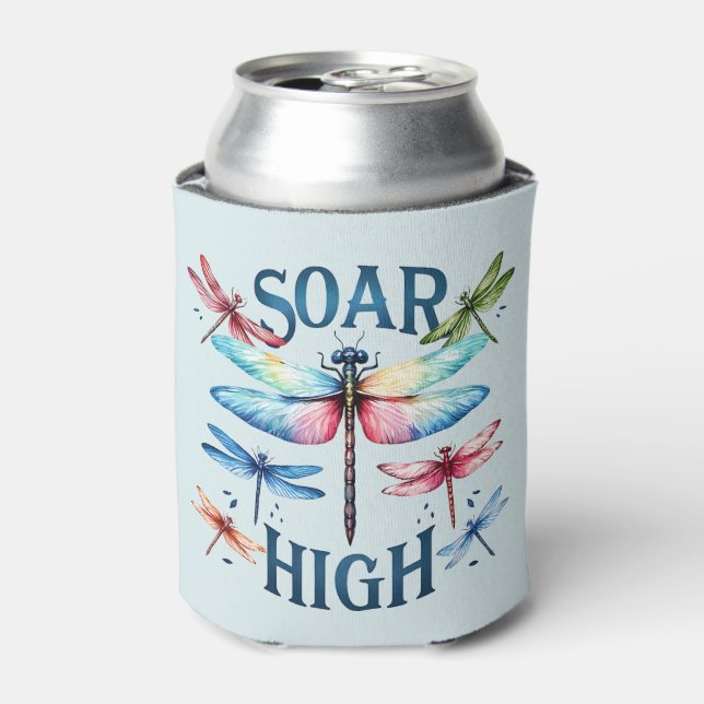 Soar High - Artistic Dragonfly Can Cooler (Can Front)