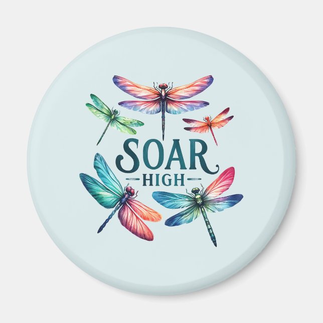 Soar High - Artistic Dragonfly Magnet (Front)