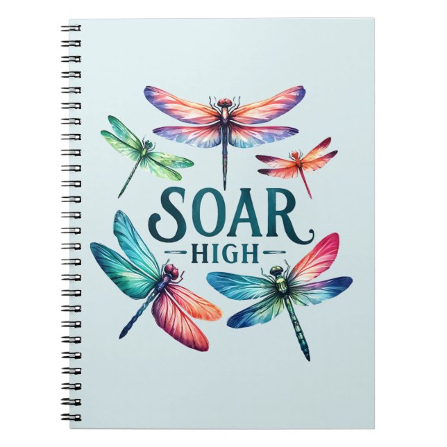 Soar High - Artistic Dragonfly Notebook (Front)
