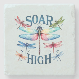 Soar High - Artistic Dragonfly Stone Coaster
