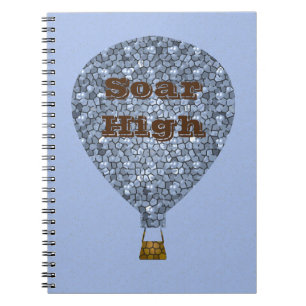 Soar High Mosaic Hot Air Balloon Inspirational Notebook