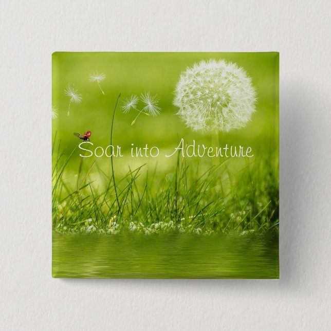 Soar into Adventure 2 Inch Square Button (Front)