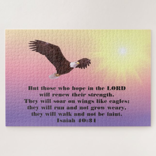 Soar on Wings as Eagles Christian Bible Verse Jigsaw Puzzle (Horizontal)
