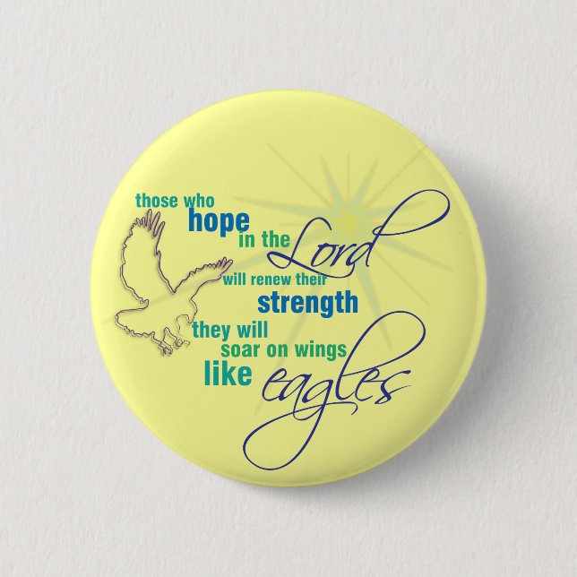 Soar on Wings Christian Scripture button/badge 2 Inch Round Button (Front)