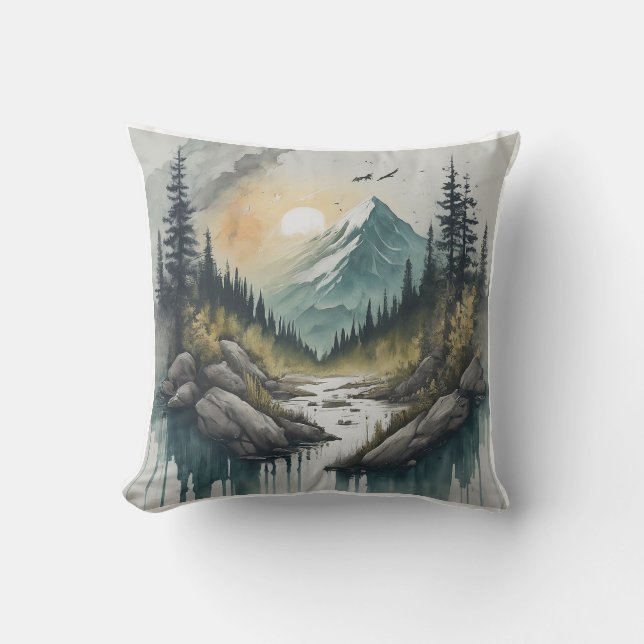 Soar to New Heights: Colourful Motivation Throw Pillow (Front)