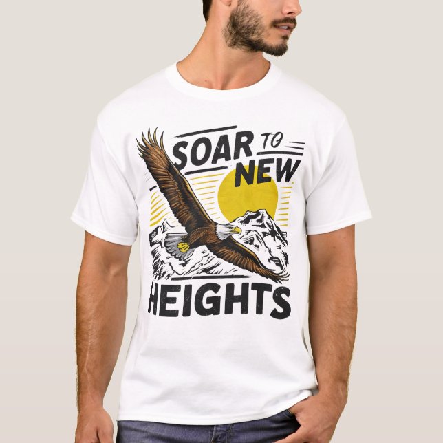Soar to New Heights: Inspirational Eagle and Mount T-Shirt (Front)