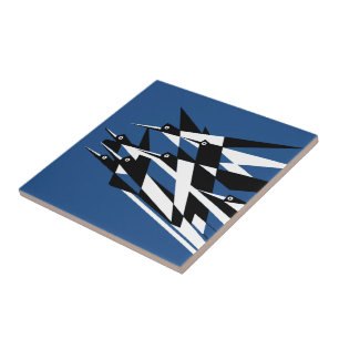 Soar To Success Art Deco Geometric Birds Tile