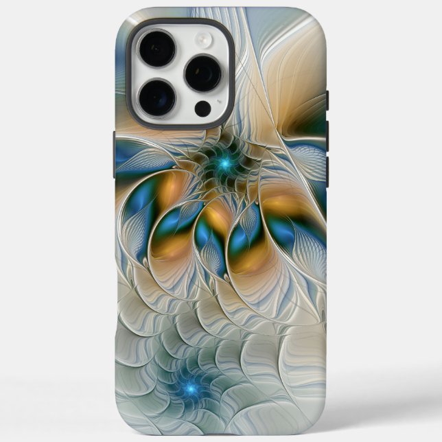 Soaring, Abstract Fantasy Fractal Art With Blue Case-Mate iPhone Case (Back)
