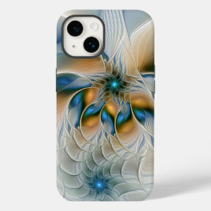 Soaring, Abstract Fantasy Fractal Art With Blue Case-Mate iPhone 14 Case
