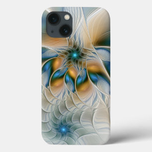 Soaring, Abstract Fantasy Fractal Art With Blue iPhone 13 Case